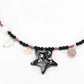 Detail of Black Star Polymerclay Shell Pearl Beaded Necklace