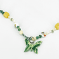 Detial of Green Butterfly Polymerclay Jade Beaded Necklace