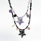 Set of  Polymerclay Natural Stone Star Beaded Necklace
